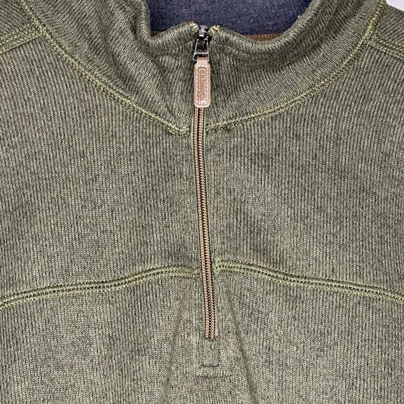 G.H. Bass Sweater Men’s XXL Green Explorer 1/4 Zip Pullover Outdoors Fleece - Picture 6 of 8